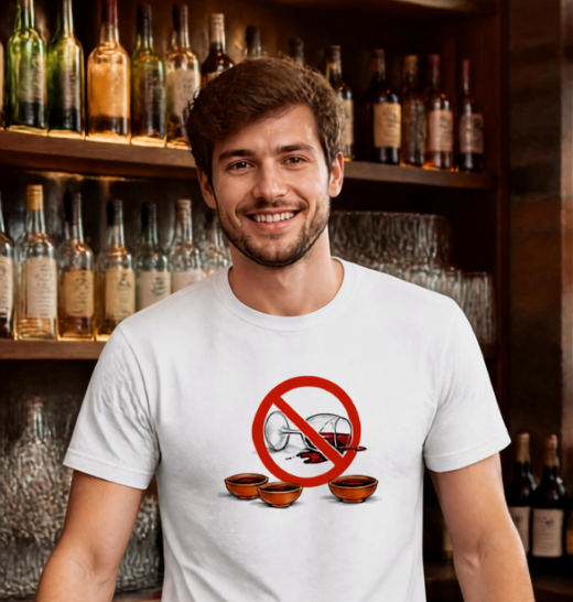 White T-Shirt 190g - Ref. BC560303BL - Bottle Stamp